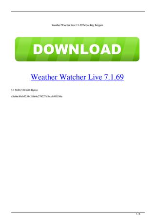 licence keygen for weather watcher live